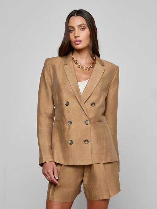 Colin Linen-Blend Blazer In Latte