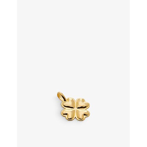 Womens Yellow Gold Clover 18ct Yellow Gold-plated Vermeil Sterling-silver Charm Pendant 