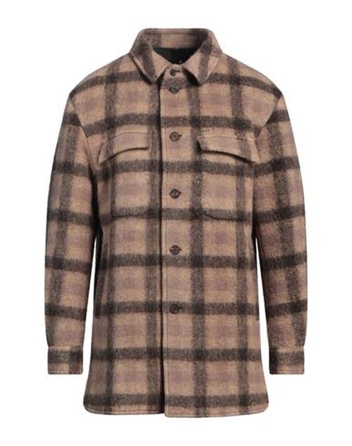 Hevò Man Shirt Beige Size 36 Wool, Polyester