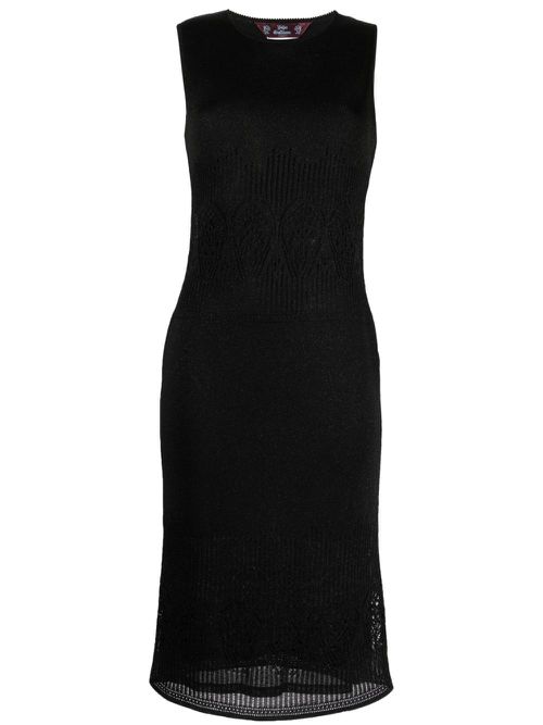 1990 lamé-effect sleeveless midi dress - Black