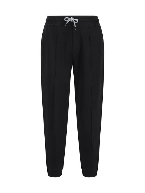 Cotton-Blend Joggers — Black