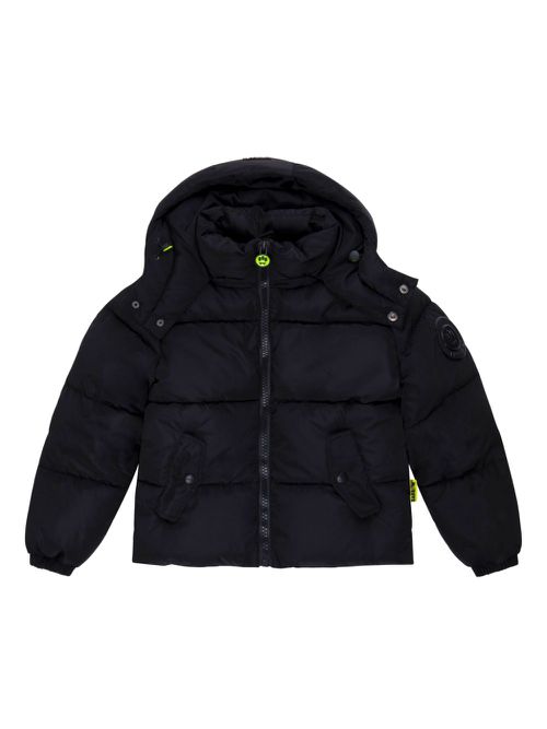 Logo-appliqué puffer jacket - Black
