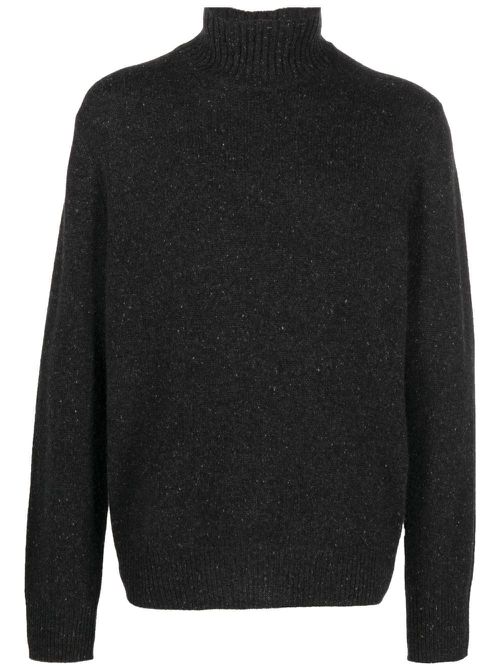 Speckle-knit roll-neck jumper - Black
