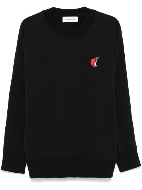 Apple-embroidered sweatshirt - Black