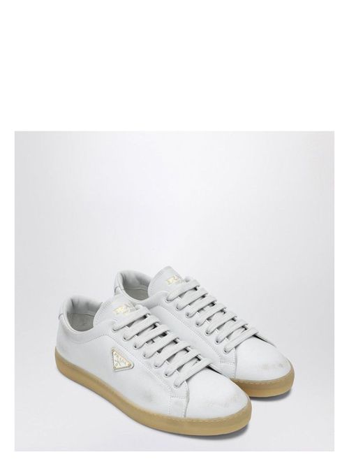 Prada Men's Worn Effect Sneaker in White | Size 6.5 | 2EE413G0013LPQ Color F097W