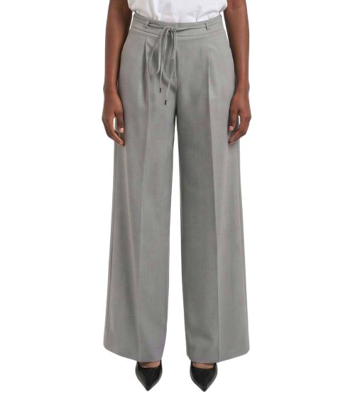 Grey Regular Pleated Pant