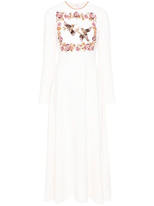 Crystal-embellished maxi dress - Neutrals