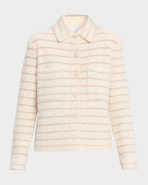 Button-Down Boxy Grid Jacket