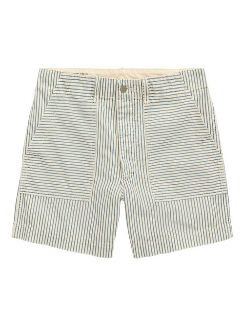 Striped denim shorts - Blue