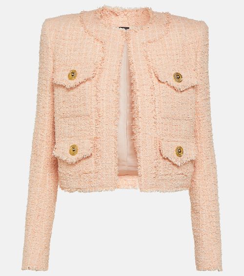 Frayed tweed jacket