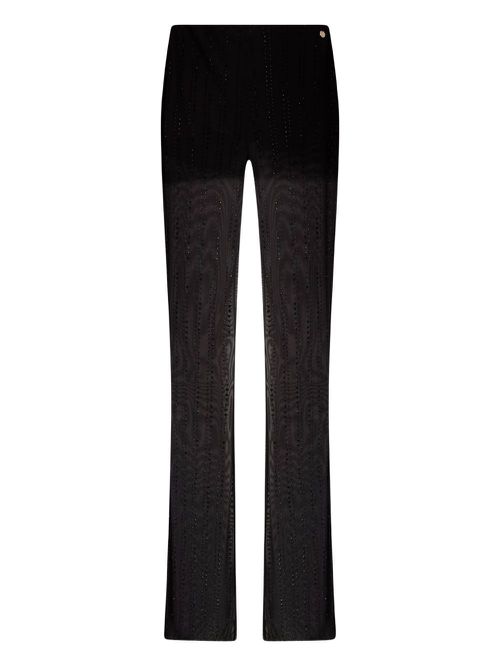 Tulle trousers with gemstones - Black