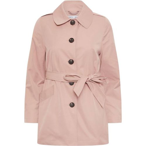 M&Co Women's Petite Tie Waist Mac Coat in Light Pink