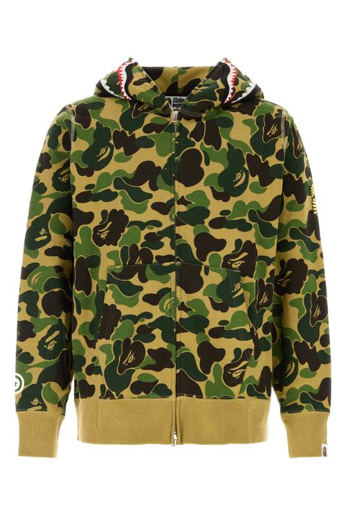Camo-Print Cotton Hoodie — Green