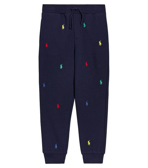 Embroidered cotton-blend sweatpants