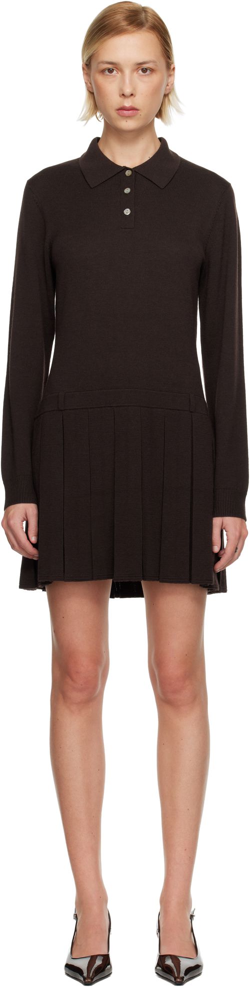 Brown Hague Sweater Minidress