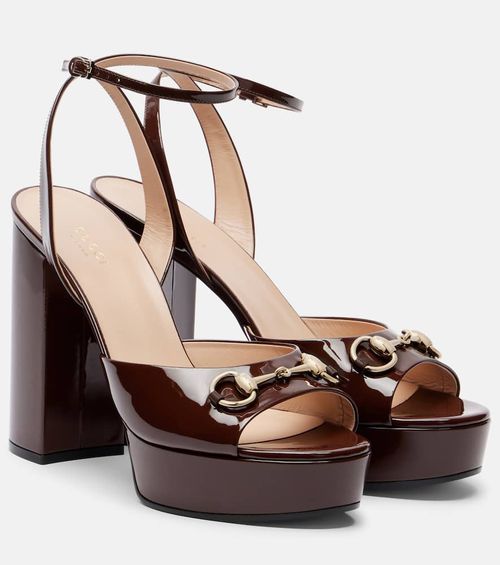 Lady Horsebit 85 patent leather sandals