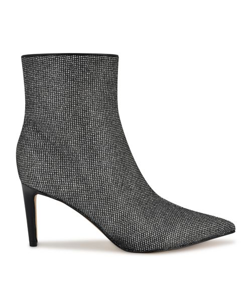 Women's Kepord Stiletto Heel Ankle Dress Booties - Black Studded