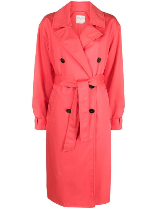 Double-breasted belted trench coat - Pink
