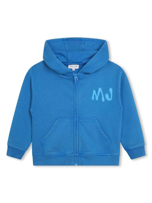 Logo-print zip-up hoodie - Blue