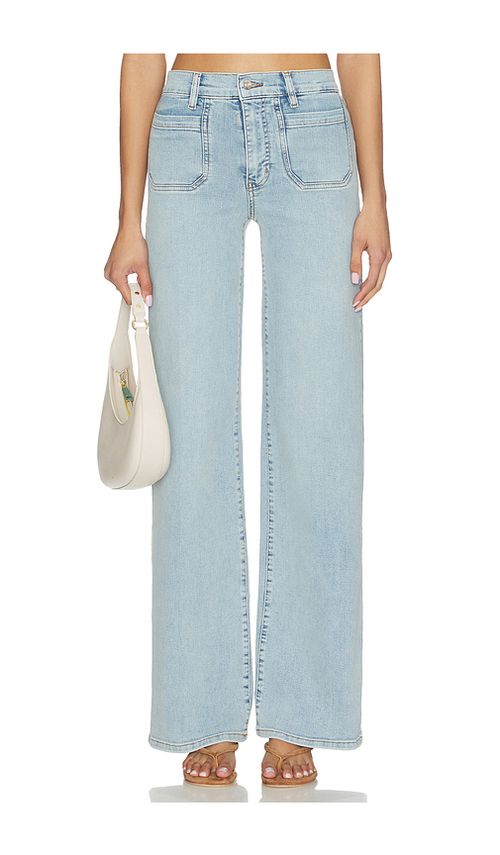 FRAME Le Slim Palazzo Modernist Pocket Long Jeans in Blue. 23. Also , 25, 26, 27, 28