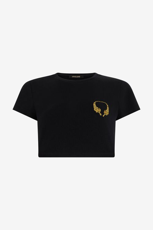 Cotton Crop Top With Tigers - Female T