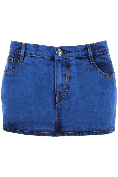 -Minigonna Foam In Denim-Donna