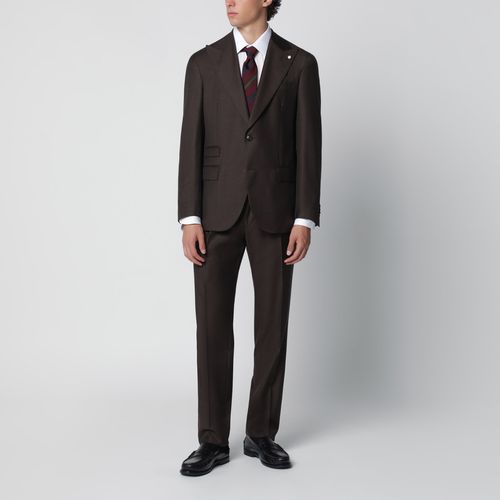 Luigi Bianchi Brown Single-Breasted Wool Suit