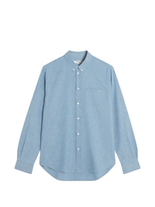 Maison Kitsuné Men's Mini Fox Print Regular Shirt