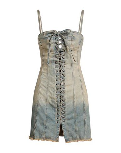 Woman Mini dress Blue Size XS Cotton, Recycled cotton, Polyester, Elastane
