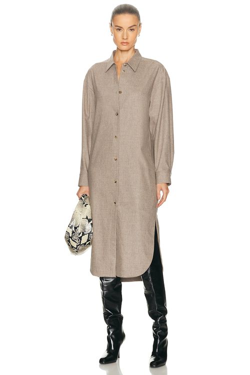 KHAITE Gloria Dress in Brown