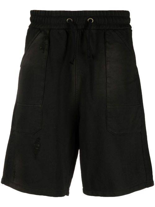 Ripped cotton shorts - Black