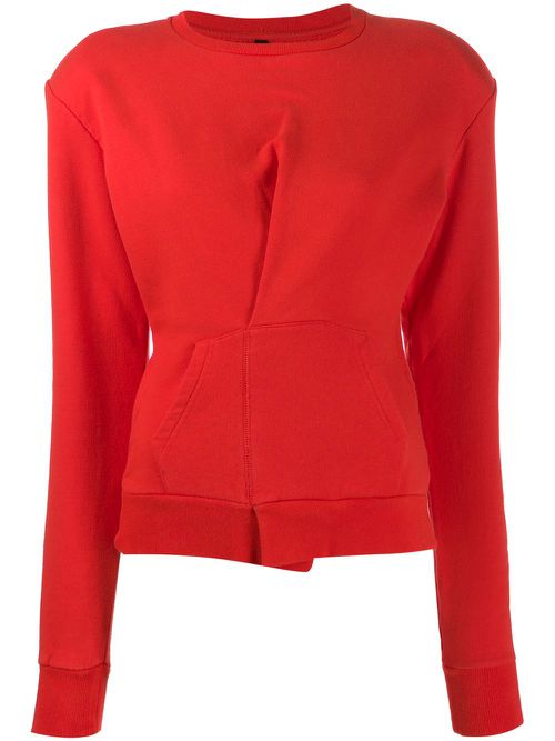 Folded detail sweatshirt - Red