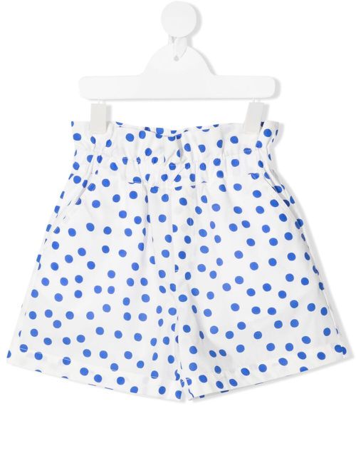 Polka-dot high rise shorts - White