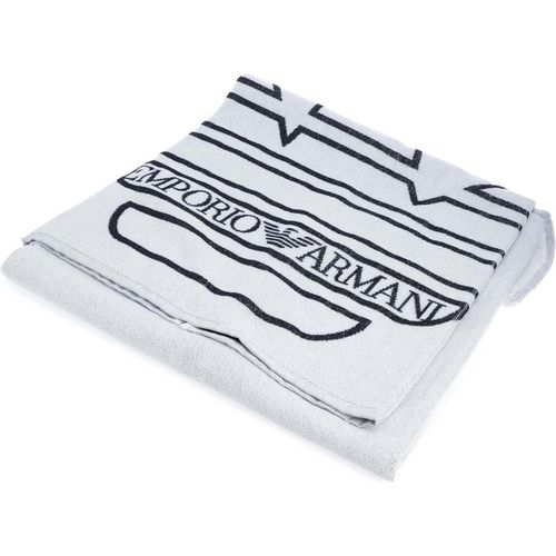 Emporio Armani Accessories Woven Towel in White Cotton - One