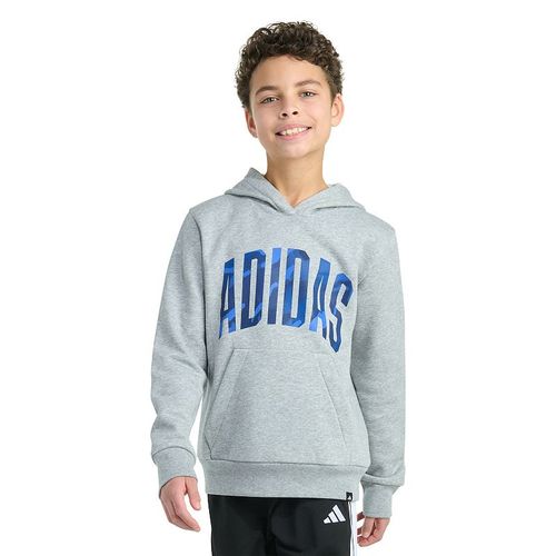 Boys 8-20 adidas Long Sleeve Hooded Graphic Pullover, Boy's, : , Grey