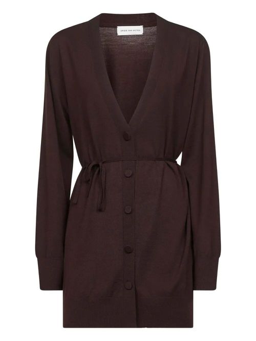 Tibati Long Cardigan With Thin Belt