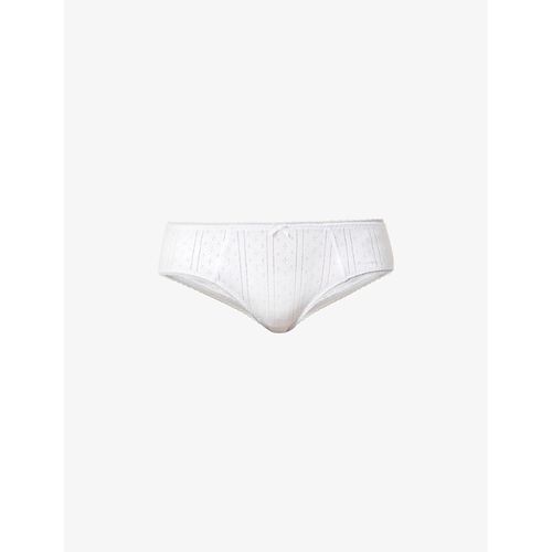 Womens 001 White The Cosy Pointelle-pattern Organic-cotton Briefs