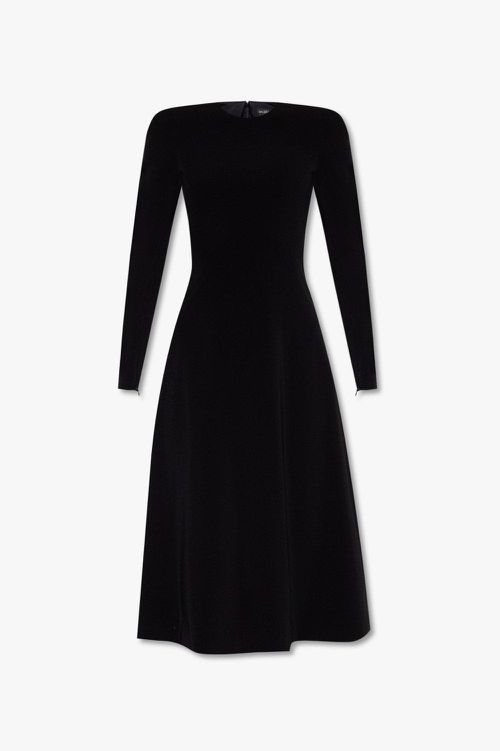 Long Sleeved Crewneck Midi Dress