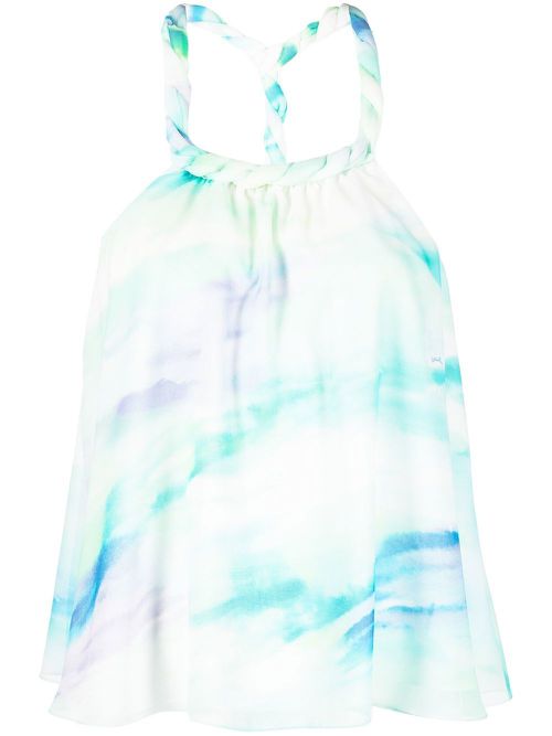 Tie-dye-print vest top - White