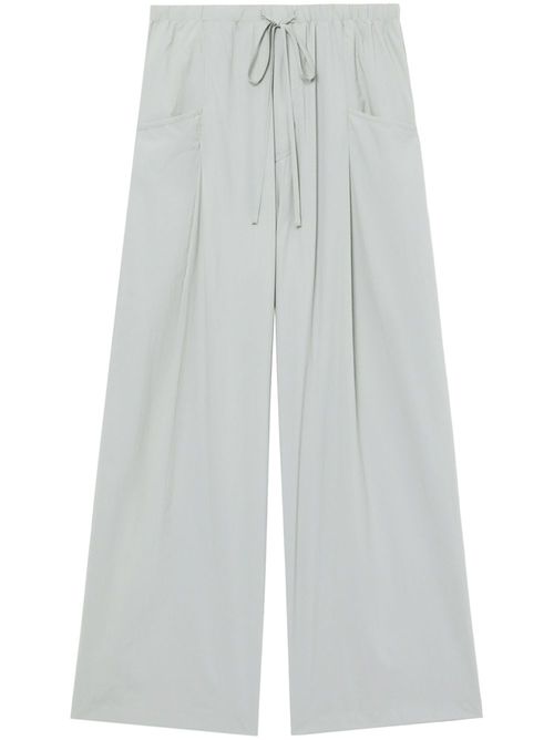 Drawstring-waist wide-leg trousers - Grey