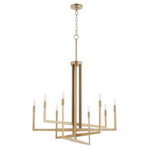 Aged Brass Eight Light Chandelier from the BOLERO Collection