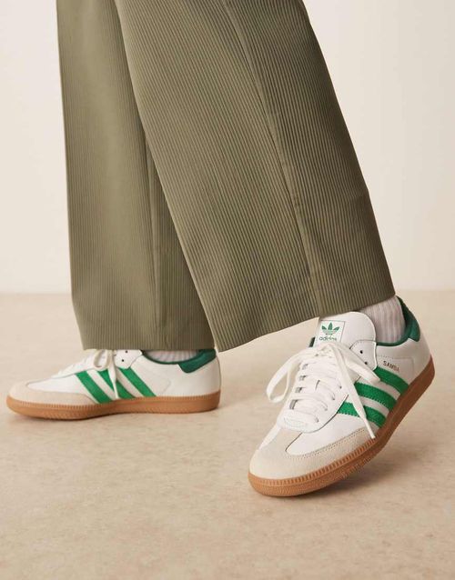 Adidas Originals Samba OG sneakers in white and bright green