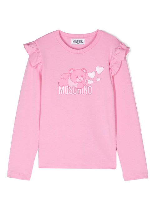 Teddy Bear-motif T-shirt - Pink