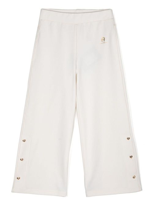 Heart-button jersey sweatpants - Neutrals