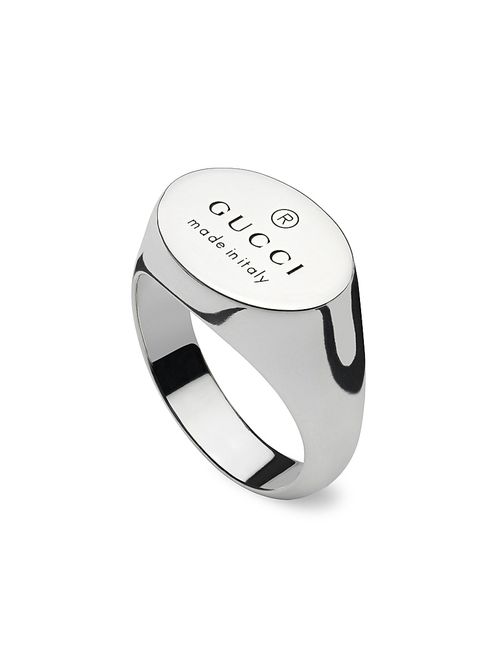 Trademark Sterling Silver Oval Signet Ring - Silver