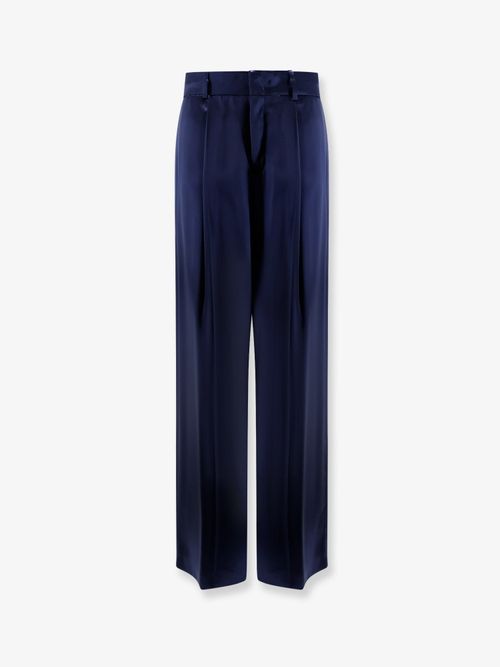 Satin Cupro Trousers — Blue