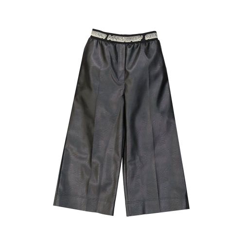 Viscose Wide-Leg Trousers — Black
