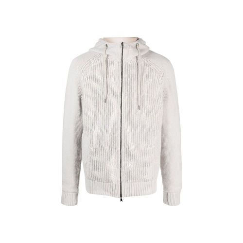 Wool Hooded Bomber Jacket — Gray