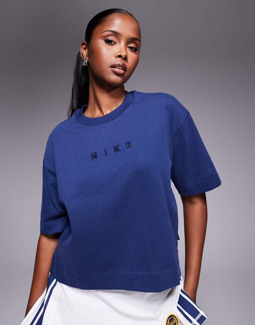 Luxe boxy t-shirt in navy