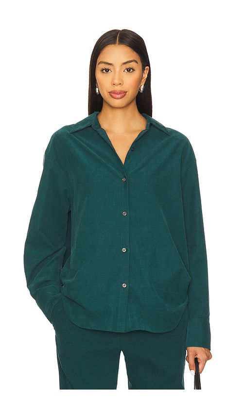 La Ligne Corduroy Button Down Shirt in Teal. S also in L